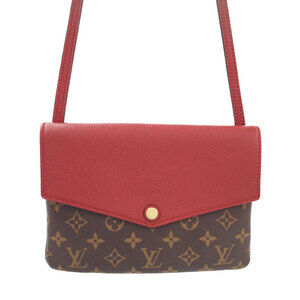 Louis Vuitton Monogram Leather Brown Twice Shoulder Bag